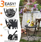 Patio Side Table, Weather Resistant Metal Side Table, Small Round Outdoor End - Image 8