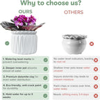 6 Inch African Violet Pots Self Watering, Ceramic Planter - Image 5