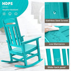 LUE BONA Outdoor Rocking Chairs Set of 2, HDPS Porch Rocker - Image 4