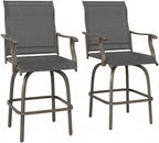 Outsunny Set of 2 Outdoor Swivel Bar Stools by Outsunny