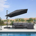 PURPLE LEAF 10 Feet Patio Umbrella Outdoor Cantilever Square Umbrella Aluminum by PURPLELEAF