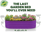 Plant & Plot Galvanized Raised Garden Beds Outdoor // 4×2×1 ft Planter Raised - Image 5