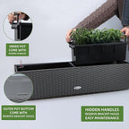 Dexceder 31.5 Inch Rattan Self Watering Planter Indoor Outdoor, Thickened Large - Image 4