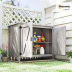 Outsunny Wood Garden Shed, Compact Outdoor Storage Cabinet Potting Shed - Image 2