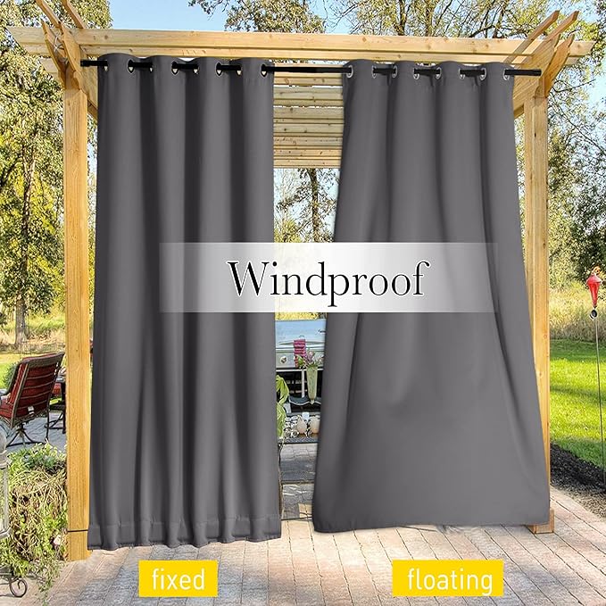 NICETOWN 2 Panels Blackout Outdoor Curtains - Image 7