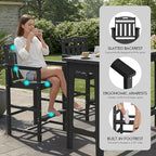 Ciokea Outdoor Bar Height Table Set of 5, Heavy-Duty All-Weather HDPE Patio Bar - Image 6