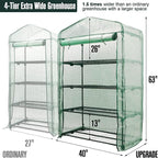 Worth Garden 50% Extra Wide Mini Greenhouse 4 Tier Portable Plant Green House - Image 2