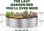 Round Galvanized Raised Garden Bed // 4×4×1 ft Galvanized Raised Garden Beds - Image 4