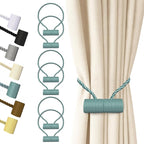 Hion Magnetic Curtain Tiebacks Gray Blue 6 Pack, Curtain Tiebacks Buckles by Hion