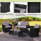 4-Piece Patio Furniture Set, Wicker Outdoor Rattan Sectional Sofa - Image 4