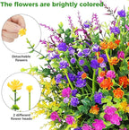 20 Bundles Artificial Flowers for Outdoors Fake Plastic Flowers UV Resistant - Image 3