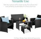 Best Choice Products Set of 2 Wicker Ottomans, Additional Seating, Side Table - Image 4