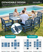 SERWALL Outdoor Expandable Dining Table 60" - Image 5