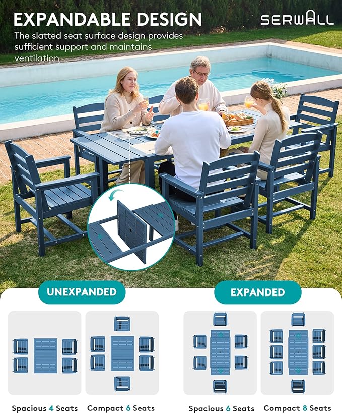 SERWALL Outdoor Expandable Dining Table 60" - Image 5