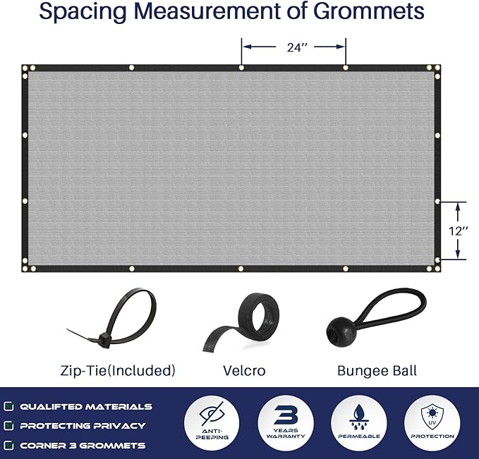 Windscreen4less Privacy Fence Screen Heavy Duty Windscreen Fencing Mesh Fabric - Image 6