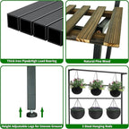 Large Plant Stand Indoor Outdoor, 3 Tier Heavy Duty Hanging Plant Stand - Image 3