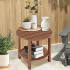 LZRS Round Adirondack Side Table Double End Table, Outdoor Side Tables - Image 7