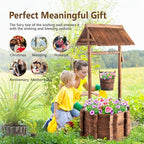 VINGLI Wooden Wishing Well Outdoor Planters, Well Covers - Image 7