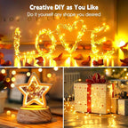 2Pack Fairy Lights Plug in, 33Ft 100 LEDs Waterproof Silver Wire Firefly Lights - Image 5