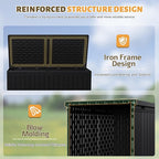 Flamaker Resin Deck Box 270 Gallon, Waterproof Imitation-Wood Lockable Storage - Image 2