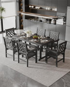 7-Piece Outdoor Dining Set, HDPE All-Weather Patio Table and Chairs Set - Image 8