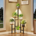 Corner Plant Stand Indoor with Grow Lights, 6 Tiered Corner Plant Shelf Flower by Yzosvki
