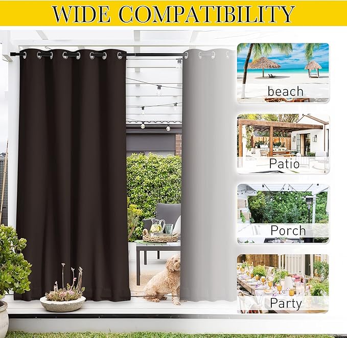 NICETOWN 2 Panels Outdoor Curtains - Image 9