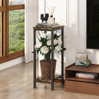 Homeiju Plant Stand Indoor, 2 Tier Wood Corner Plant Stand, Modern Square Plant - Image 6
