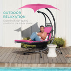 Best Choice Products Outdoor Hanging Curved Steel Chaise Lounge Chair Swing - Image 8