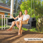 VINGLI Heavy Duty 800 LBS Wicker Hanging Porch Swing - Image 6