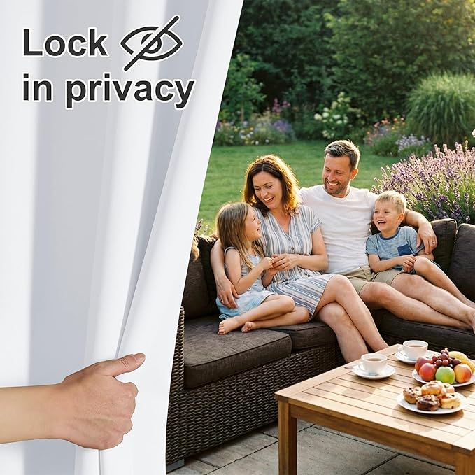 RYB HOME Outdoor Curtains for Patio Waterproof Block Sunlight Thermal Insulated - Image 3