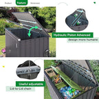AECOJOY Outdoor Trash Can Storage Shed, 46 Cu.Ft Outside Garbage Can Storage - Image 4