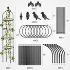 2 Pcs Garden Obelisk Trellis for Climbing Plants Outdoor 6 Ft Rose Bush Round - Image 6
