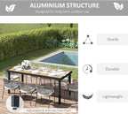 Outsunny 75" x 35" Outdoor Dining Table - Image 5