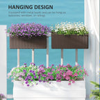 Outsunny Railing Planter Box, Hanging Flower Pots - Image 7