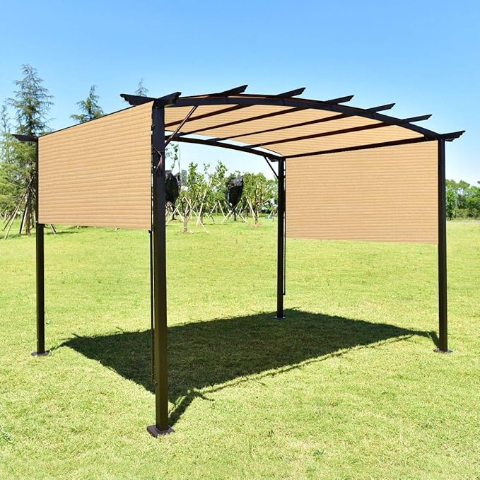 Eden's Decor Straight Flat-Edged Sun Shade Sail Rectangular 17' x 18' Beige - Image 5