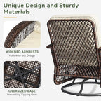 Aoxun 3 Pieces Patio Furniture Set, Patio Swivel Rocker Chairs Set of 2 - Image 5