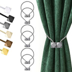 Hion Magnetic Curtain Tiebacks Grey 6 Pack, Curtain Tiebacks Buckles Holdbacks by Hion