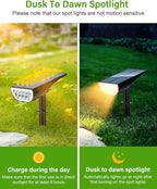 Solar Spot Lights Outdoor, Solar Lights Outdoor Waterproof IP65, 3 Brightness - Image 2