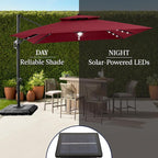 Best Choice Products 9x12ft LED Cantilever Patio Umbrella w/Base Included & - Image 6