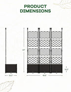 3 PCS Raised Garden Bed with Trellis & Privacy Screen, Flowers on Patio - Image 2