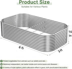 2 PCS Tall 6x3ft Galvanized Raised Garden Bed Outdoor, Metal Garden Bed - Image 2