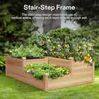 VIVOSUN 3-Tier 3-Grid Wooden Raised Garden Bed, 42.5 x 34.5 x 15 Inches - Image 2