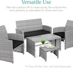 Best Choice Products Set of 2 Wicker Ottomans, Additional Seating, Side Table - Image 5