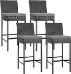 VIVOHOME Outdoor Wicker Barstool 4 Packs, Bar Chairs PE Rattan Materail by VIVOHOME