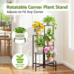Plant Stand Indoor Outdoor, 5 Tier Corner Metal Flower Display Holder Stand - Image 2