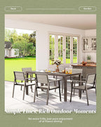 7-Piece Outdoor Dining Set, Aluminum Dining Table Set - Image 7