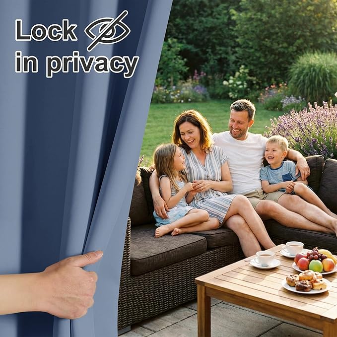 RYB HOME Outdoor Curtains for Patio Waterproof Block Sunlight Thermal Insulated - Image 3