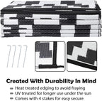 SAND MINE Waterproof Outdoor Rug 9x12 ft, Plastic Reversible Rug, Modern Area - Image 4