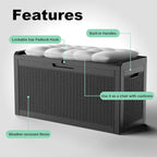 ROJIK Outdoor Storage Housing Deck Box, Waterproof Patio Furniture, Garden Tools - Image 4